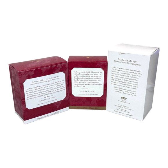 Disney Lot Hallmark Keepsake Mickey Mouse Christmas Ornament Band Magic Set Of 3 - Picture 8 of 11